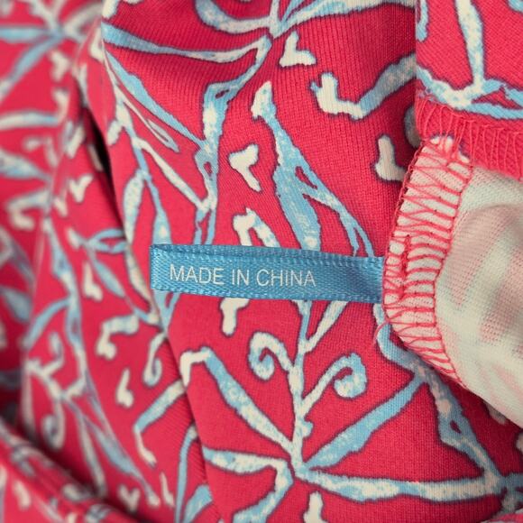 J McLaughlin Dress Womens Medium Pink Blue Stretch Knit Pockets Pullover Career - Picture 10 of 14